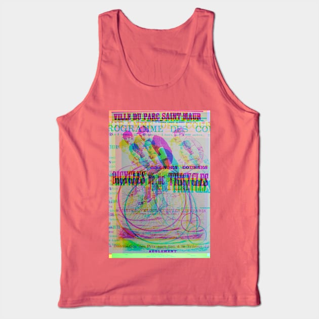 Vintage French Cycling Remixed Glitch Version Tank Top by chilangopride